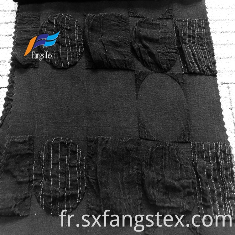 100% Polyester Fukuro Jacquard Formal Black Abaya Fabric 4